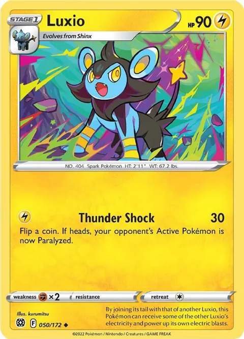 Luxio #050/172 Reverse Holofoil Pokémon card from Brilliant Stars
