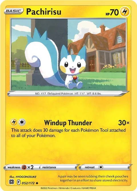 Pachirisu #052/172 Pokémon card from Brilliant Stars