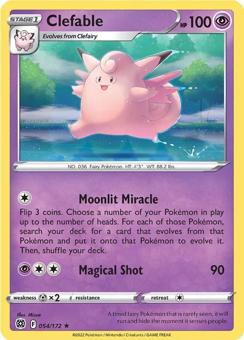 Clefable #054/172 Pokémon card from Brilliant Stars