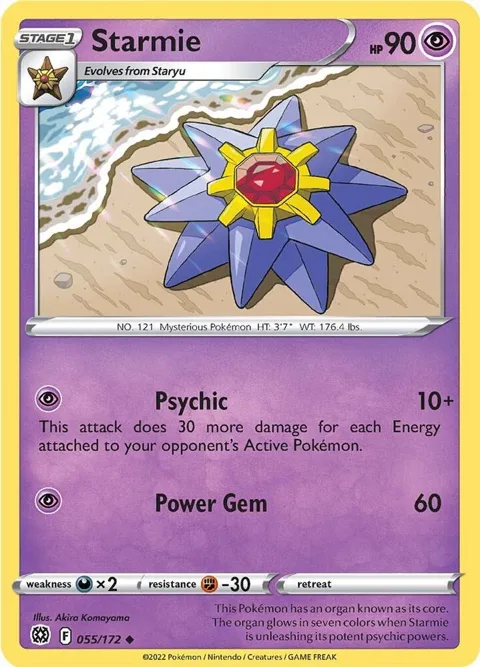 Starmie #055/172 Reverse Holofoil Pokémon card from Brilliant Stars