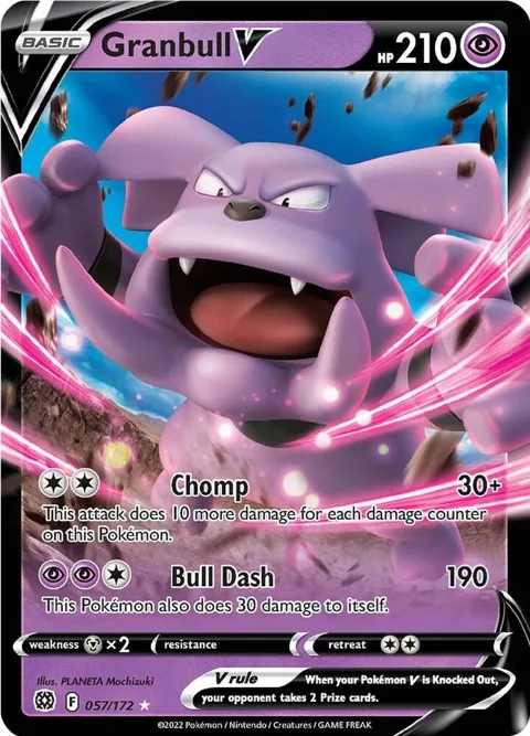 Granbull V #057/172 Holofoil Pokémon card from Brilliant Stars