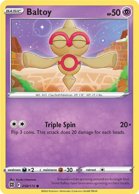 Baltoy #058/172 Pokémon card from Brilliant Stars