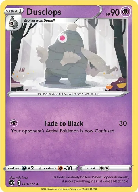 Dusclops #061/172 Reverse Holofoil Pokémon card from Brilliant Stars
