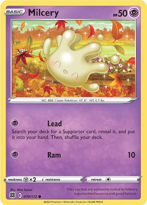 Milcery #070/172 Reverse Holofoil Pokémon card from Brilliant Stars