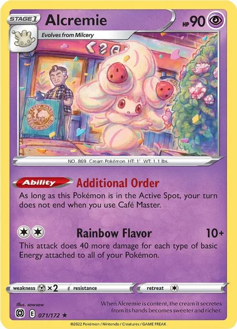Alcremie #071/172 Reverse Holofoil Pokémon card from Brilliant Stars