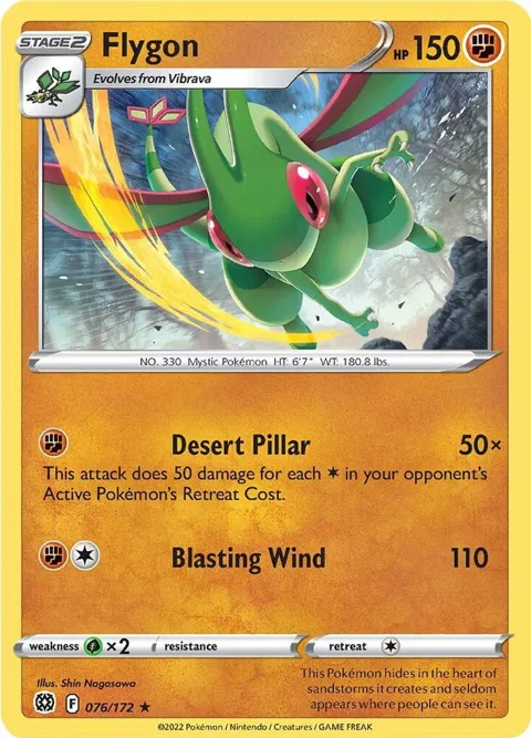 Flygon #076/172 Pokémon card from Brilliant Stars
