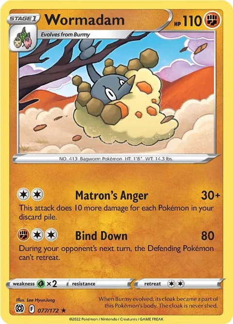 Wormadam 77 #077/172 Reverse Holofoil Pokémon card from Brilliant Stars
