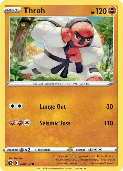 Throh #080/172 Reverse Holofoil Pokémon card from Brilliant Stars