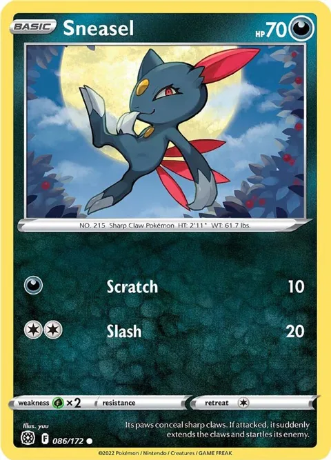 Sneasel #086/172 Pokémon card from Brilliant Stars