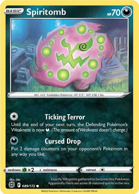 Spiritomb #089/172 Reverse Holofoil Pokémon card from Brilliant Stars