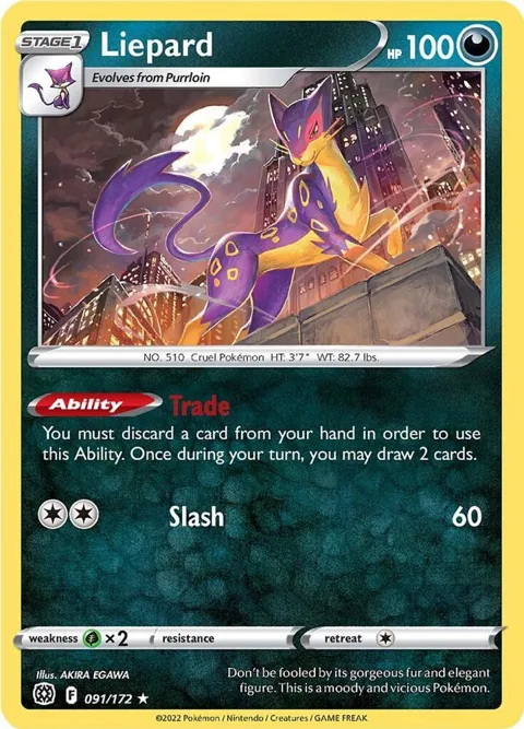 Liepard #091/172 Pokémon card from Brilliant Stars