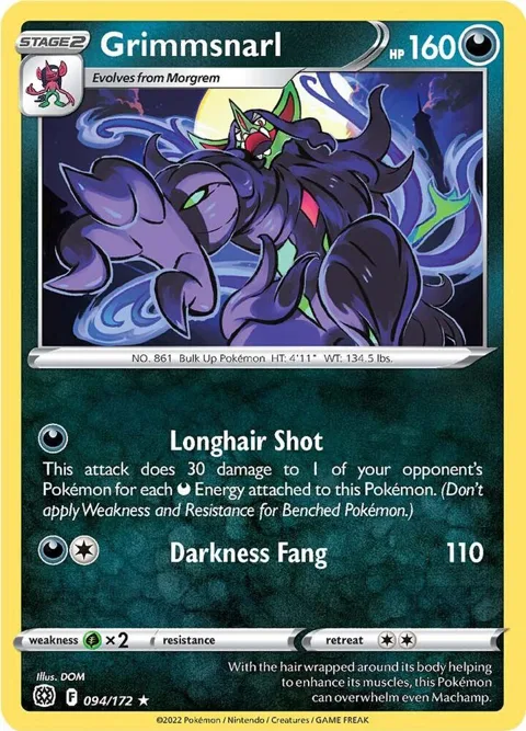 Grimmsnarl #094/172 Reverse Holofoil Pokémon card from Brilliant Stars