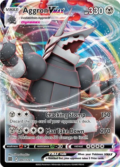 Aggron VMAX #097/172 Holofoil Pokémon card from Brilliant Stars