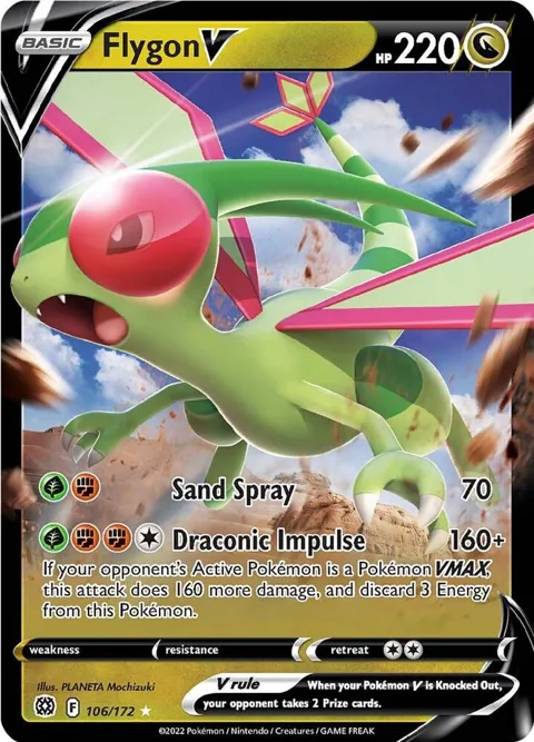 Flygon V #106/172 Holofoil Pokémon card from Brilliant Stars