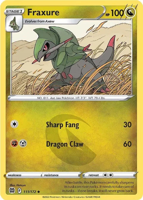 Fraxure #111/172 Pokémon card from Brilliant Stars