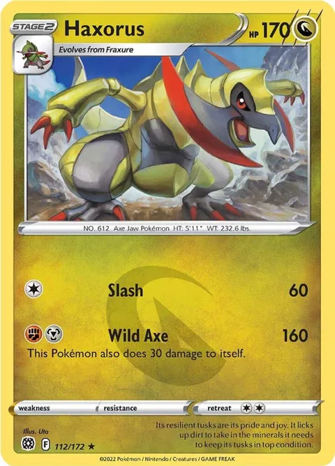 Haxorus #112/172 Reverse Holofoil Pokémon card from Brilliant Stars