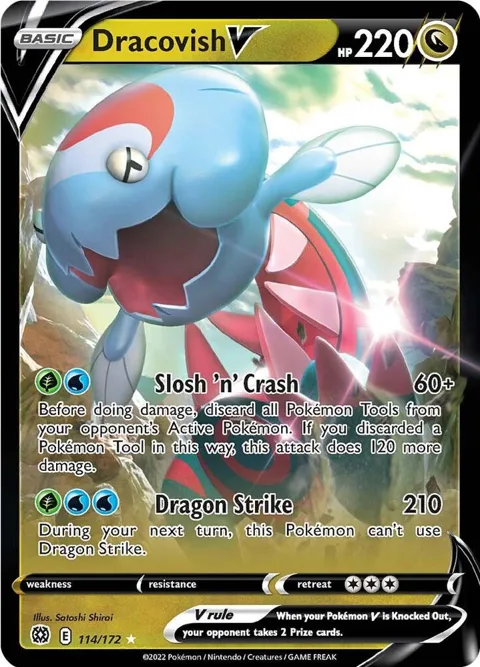 Dracovish V #114/172 Holofoil Pokémon card from Brilliant Stars