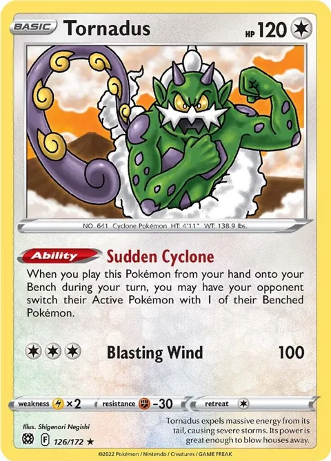Tornadus #126/172 Pokémon card from Brilliant Stars