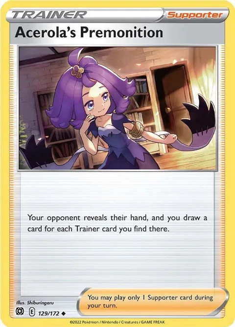 Acerola's Premonition #129/172 Pokémon card from Brilliant Stars