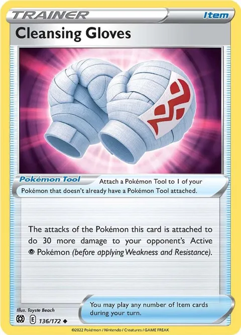 Cleansing Gloves #136/172 Pokémon card from Brilliant Stars