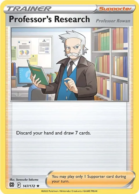 Professor's Research [Professor Rowan] #147/172 Reverse Holofoil Pokémon card from Brilliant Stars