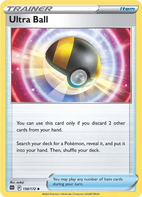 Ultra Ball #150/172 Reverse Holofoil Pokémon card from Brilliant Stars