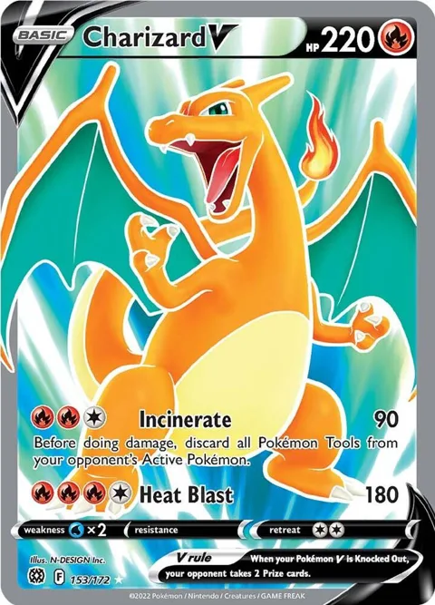 Charizard V Full Art #153/172 Holofoil Pokémon card from Brilliant Stars