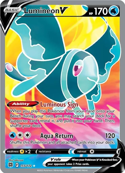 Lumineon V Full Art #155/172 Holofoil Pokémon card from Brilliant Stars