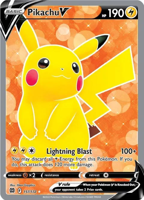 Pikachu V Full Art #157/172 Holofoil Pokémon card from Brilliant Stars