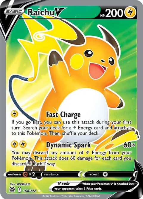 Raichu V Full Art #158/172 Holofoil Pokémon card from Brilliant Stars
