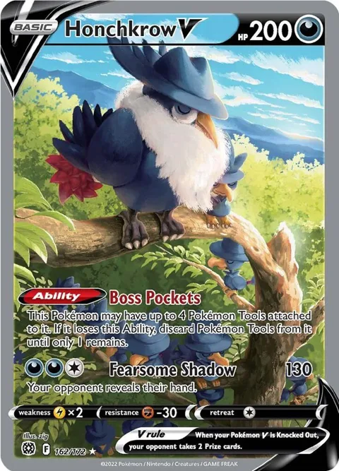 Honchkrow V Alt Art #162/172 Holofoil Pokémon card from Brilliant Stars