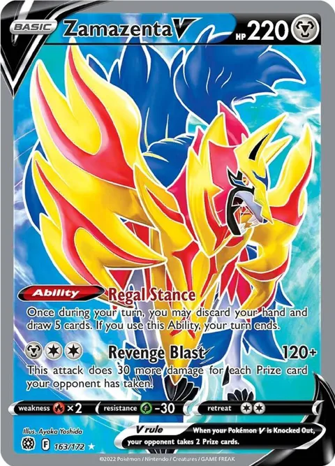 Zamazenta V Full Art #163/172 Holofoil Pokémon card from Brilliant Stars