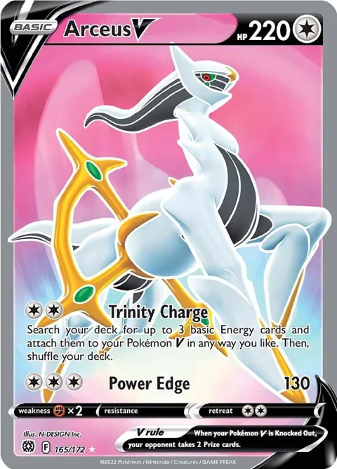 Arceus V Full Art #165/172 Holofoil Pokémon card from Brilliant Stars
