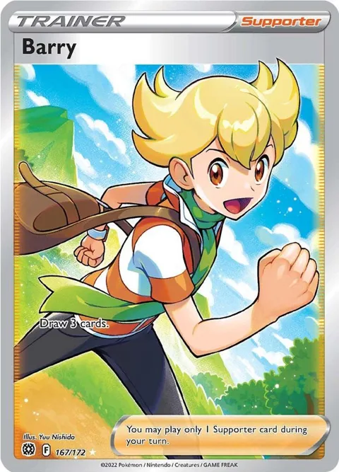 Barry Full Art #167/172 Holofoil Pokémon card from Brilliant Stars