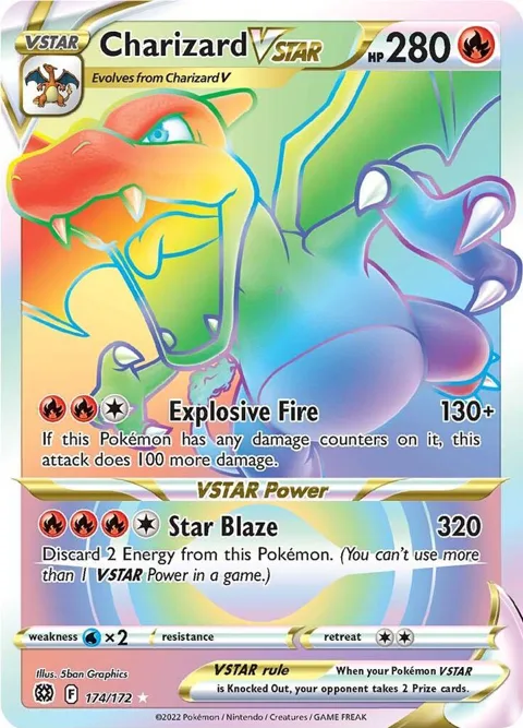 Charizard VSTAR Secret Rare #174/172 Holofoil Pokémon card from Brilliant Stars