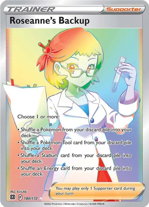 Roseanne's Backup Secret Rare #180/172 Holofoil Pokémon card from Brilliant Stars