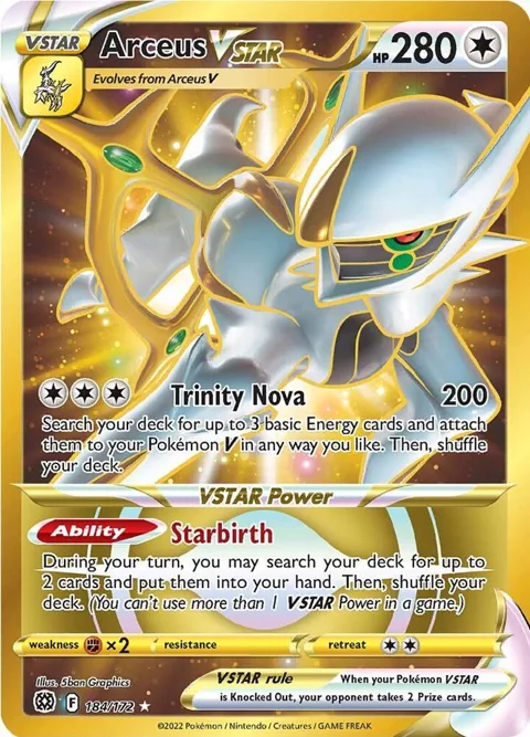 Arceus VSTAR Secret Rare 184 #184/172 Holofoil Pokémon card from Brilliant Stars