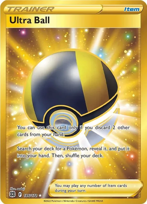 Ultra Ball Secret Rare #186/172 Holofoil Pokémon card from Brilliant Stars