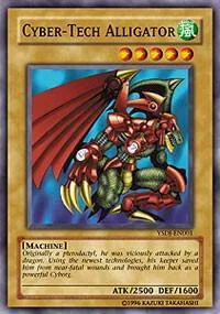 Cyber-Tech Alligator YSDJ-EN001 Unlimited Yu-Gi-Oh card from Starter Deck: Jaden Yuki