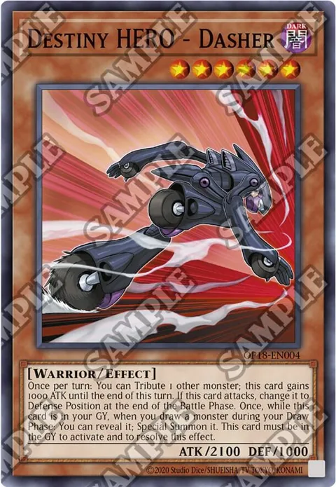 Destiny HERO - Dasher OP18-EN004 Yu-Gi-Oh card from OTS Tournament Pack 18