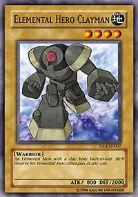Elemental HERO Clayman YSDJ-EN007 Unlimited Yu-Gi-Oh card from Starter Deck: Jaden Yuki