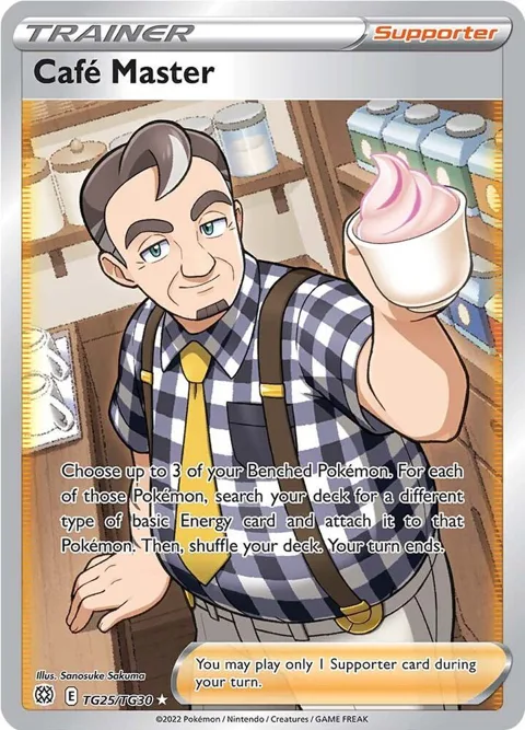 Cafe Master #TG25/TG30 Holofoil Pokémon card from Brilliant Stars Trainer Gallery