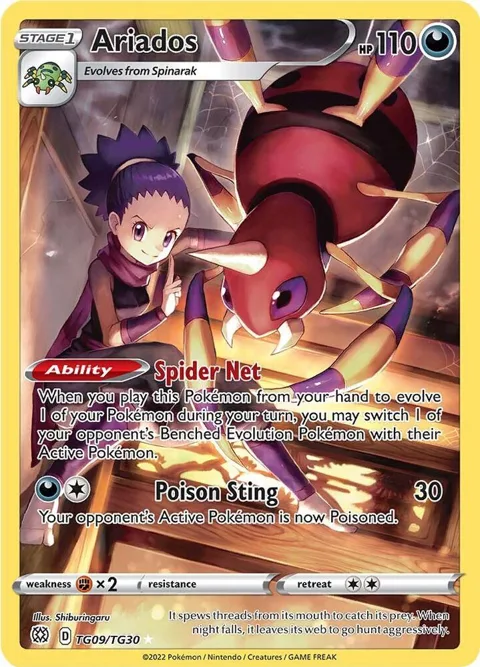 Ariados #TG09/TG30 Holofoil Pokémon card from Brilliant Stars Trainer Gallery