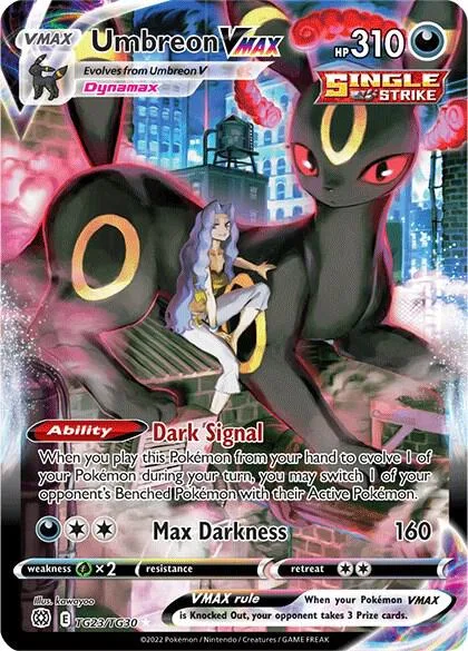 Umbreon VMAX #TG23/TG30 Holofoil Pokémon card from Brilliant Stars Trainer Gallery