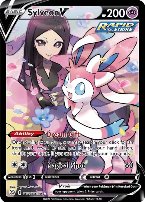 Sylveon V #TG14/TG30 Holofoil Pokémon card from Brilliant Stars Trainer Gallery