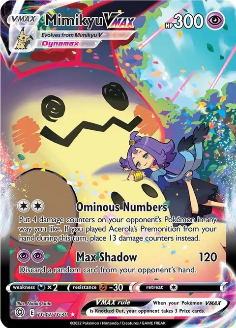 Mimikyu VMAX #TG17/TG30 Holofoil Pokémon card from Brilliant Stars Trainer Gallery