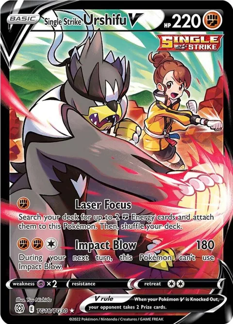 Single Strike Urshifu V #TG18/TG30 Holofoil Pokémon card from Brilliant Stars Trainer Gallery