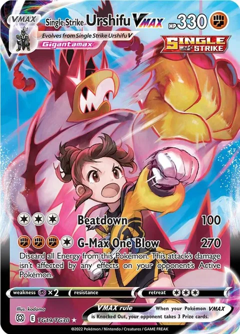 Single Strike Urshifu VMAX #TG19/TG30 Holofoil Pokémon card from Brilliant Stars Trainer Gallery