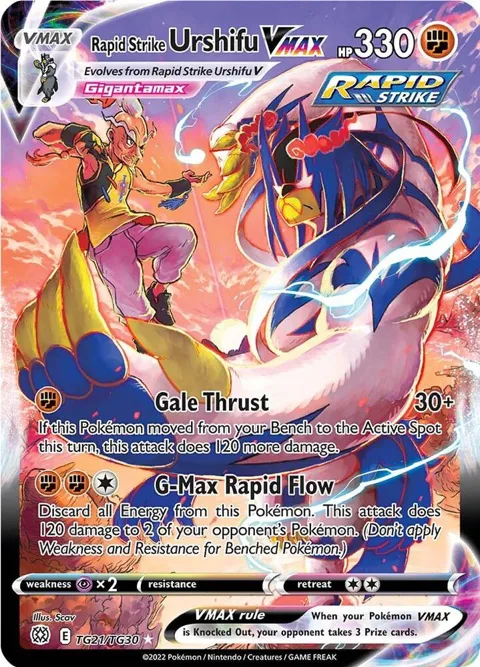 Rapid Strike Urshifu VMAX #TG21/TG30 Holofoil Pokémon card from Brilliant Stars Trainer Gallery