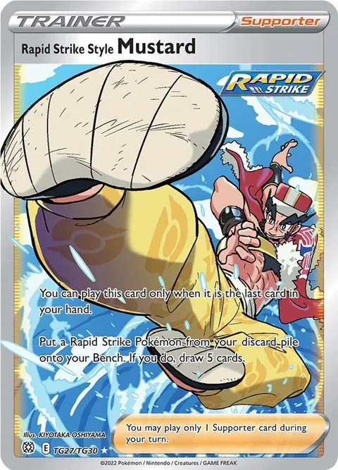 Rapid Strike Style Mustard #TG27/TG30 Holofoil Pokémon card from Brilliant Stars Trainer Gallery